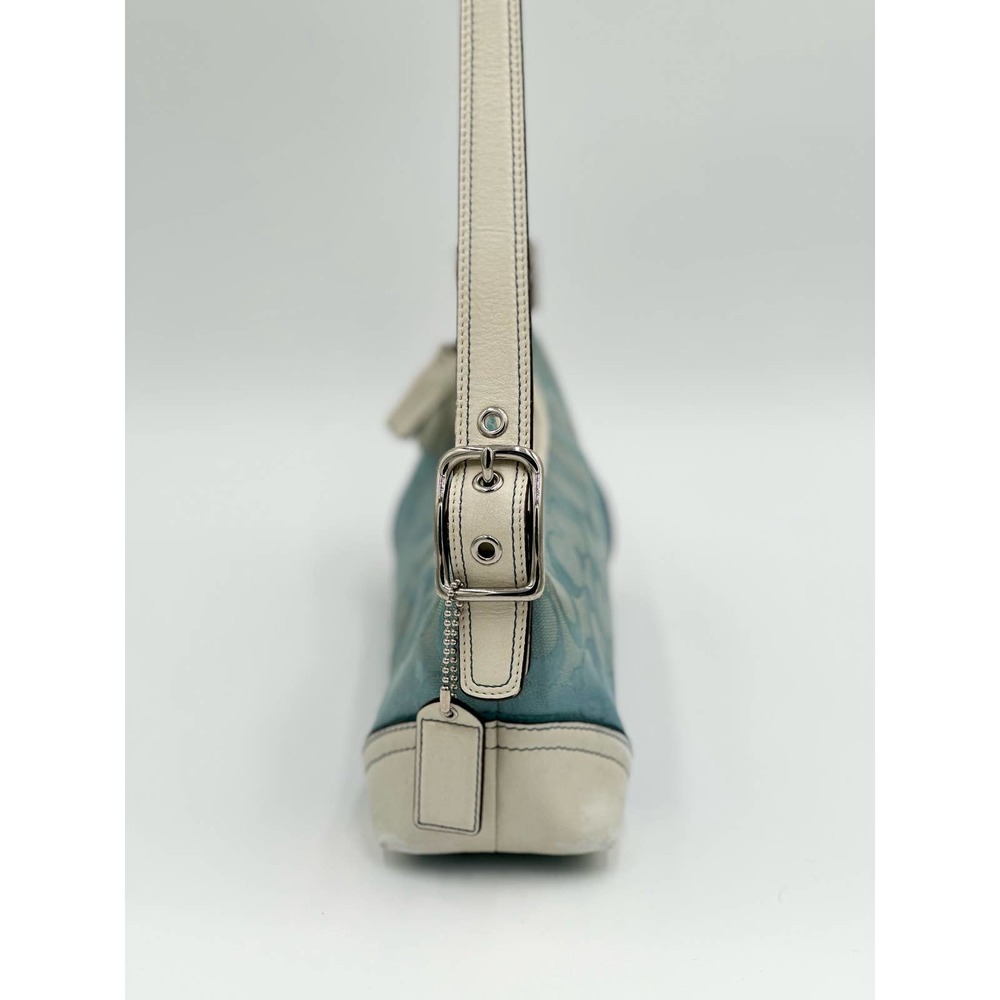 Coach Blue and Cream Monogram Shoulder Bag - Picture 2 of 10